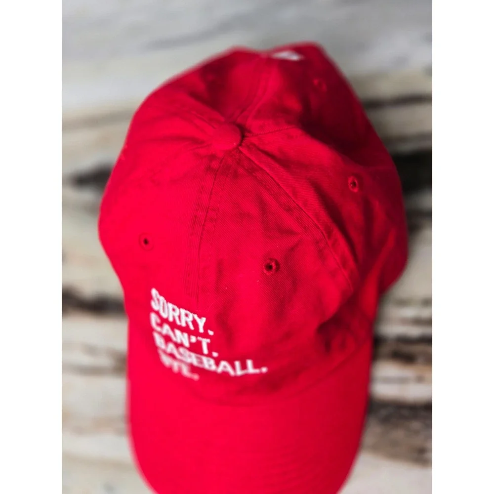 47 Brand Red Sorry Can't Baseball Bye Embroidered Dad‎ Hat Strapback OSFA